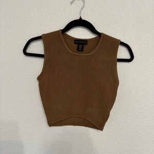 House of Harlow 1960 Tan brown Ribbed Crop Top